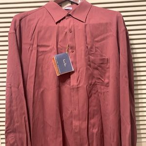 Burma bibas dress shirt xxl unisex, button up, shorts LL/ cotton raw feel, rose